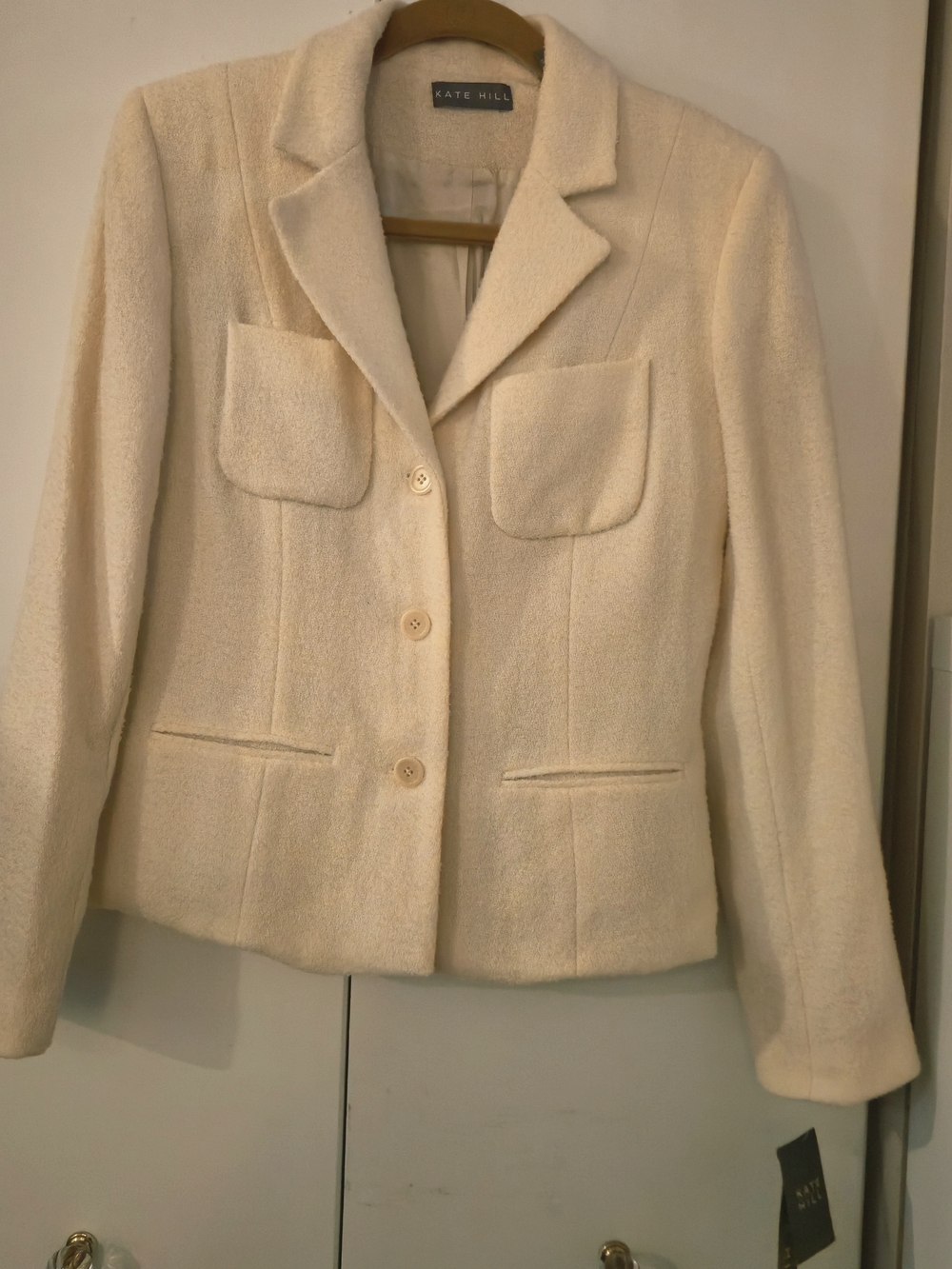 Kate Hill Cream Textured Tailored Jacket